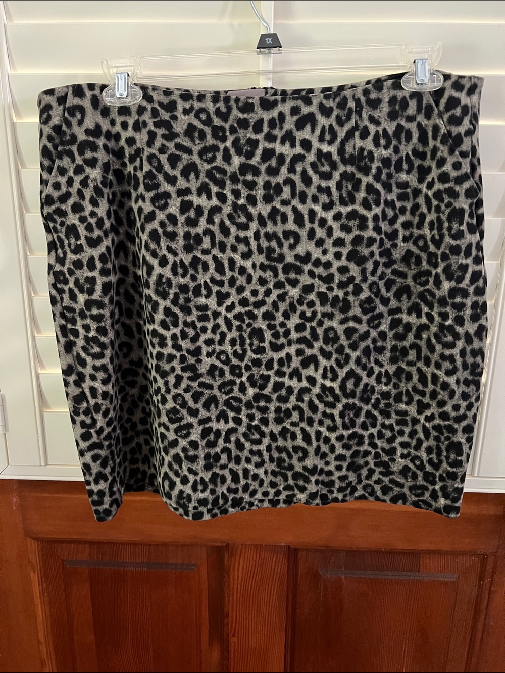 CAbi Leopard Print Mini Skirt - Black & Taupe